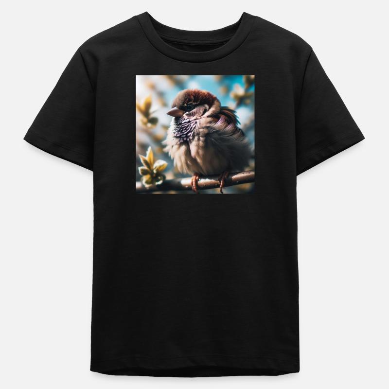 Moineau - T-shirt ado bio Stanley/Stella - noir