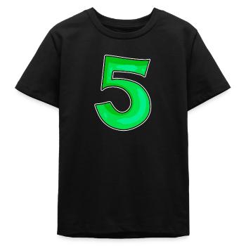 Zahl 5 Nummer Grün - Teenager Organic T-Shirt Mini Creator von Stanley/Stella - Schwarz - Vorne