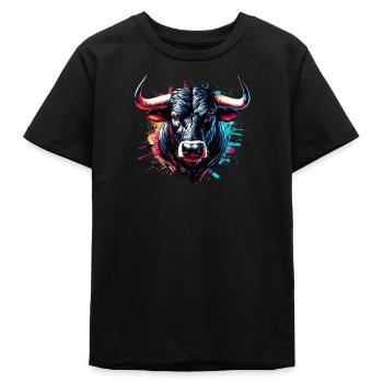 Stier - Teenager Organic T-Shirt Mini Creator von Stanley/Stella - Schwarz - Vorne