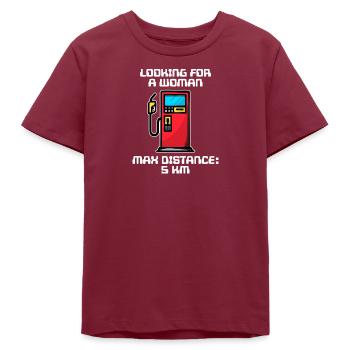 Elektrische Energie Statement Tanken Zapfsäule - Teenager Organic T-Shirt Mini Creator von Stanley/Stella - Burgunderrot - Vorne