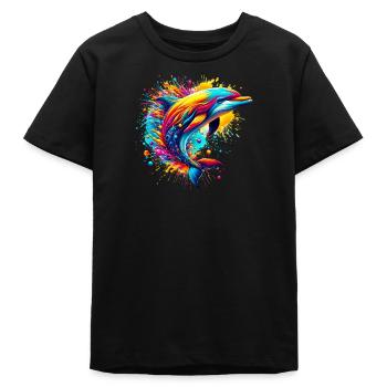 Delfin - Teenager Organic T-Shirt Mini Creator von Stanley/Stella - Schwarz - Vorne