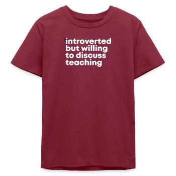 Professeur - T-shirt ado bio Stanley/Stella - bordeaux - Devant