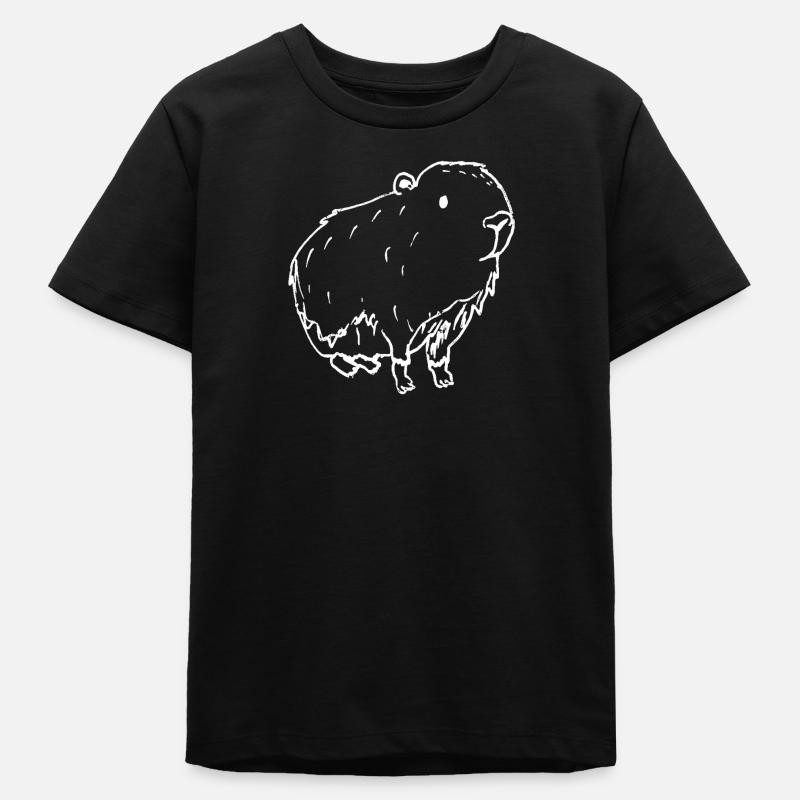Blanc abstrait de Kapybara - T-shirt ado bio Stanley/Stella - noir