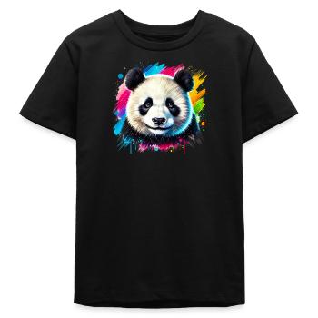 Panda - Teenager Organic T-Shirt Mini Creator von Stanley/Stella - Schwarz - Vorne