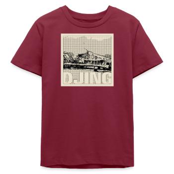 DJing Halftone Mix - Teens Organic T-shirt by Stanley/Stella - burgundy - Front