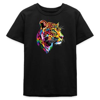 Leopard Panther Raubkatze Katze Panter Leoparden - Teenager Organic T-Shirt Mini Creator von Stanley/Stella - Schwarz - Vorne