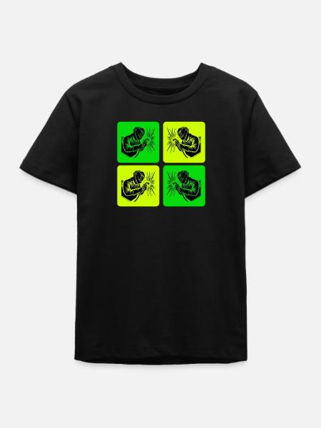 Welders in retro style - Teens Organic T-shirt by Stanley/Stella - black