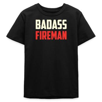 Combatant firefighter badass - Teens Organic T-shirt by Stanley/Stella - black - Front