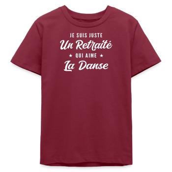 Pensionierter Tanzenthusiast - Teenager Organic T-Shirt Mini Creator von Stanley/Stella - Burgunderrot - Vorne