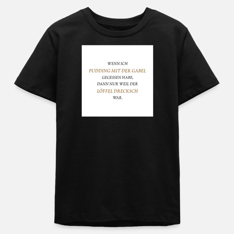 Pudding with a fork - Teens Organic T-shirt by Stanley/Stella - black