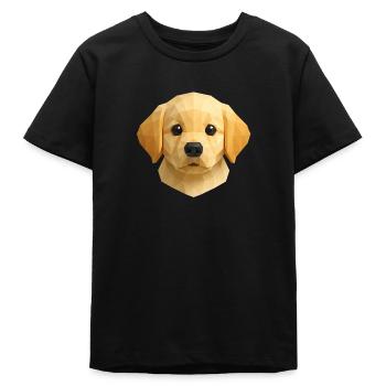 Süßer Golden Retriever Welpe – Polygon Hundedesign - Teenager Organic T-Shirt Mini Creator von Stanley/Stella - Schwarz - Vorne