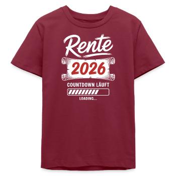 Rente 2026 Countdown läuft - Teenager Organic T-Shirt Mini Creator von Stanley/Stella - Burgunderrot - Vorne