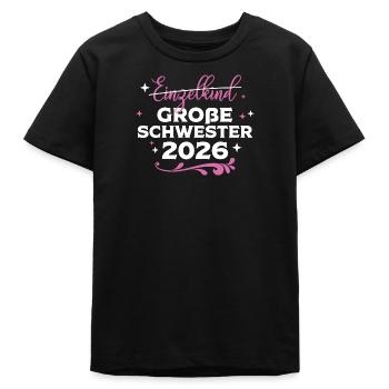 Große Schwester 2026 Schwangerschaft baby Kind - Teenager Organic T-Shirt Mini Creator von Stanley/Stella - Schwarz - Vorne