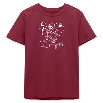 Grim Reaper Skate Nacht - Teenager Organic T-Shirt Mini Creator von Stanley/Stella - Burgunderrot - Vorne