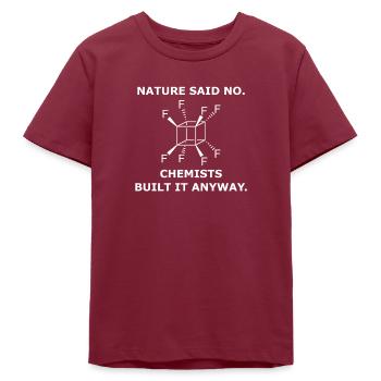 Perfluor Cuban Molekül – Chemie Science - Teenager Organic T-Shirt Mini Creator von Stanley/Stella - Burgunderrot - Vorne