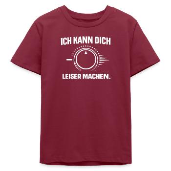 Hearing aid – I can make you quieter - Teens Organic T-shirt by Stanley/Stella - burgundy - Front