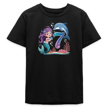 Meerjungfrau 7. Geburtstag 7 Jahre - Teenager Organic T-Shirt Mini Creator von Stanley/Stella - Schwarz - Vorne