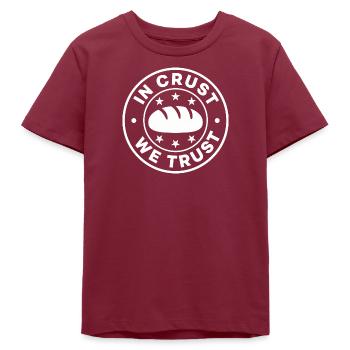 In Crust We Trust Brotlogo - Teenager Organic T-Shirt Mini Creator von Stanley/Stella - Burgunderrot - Vorne
