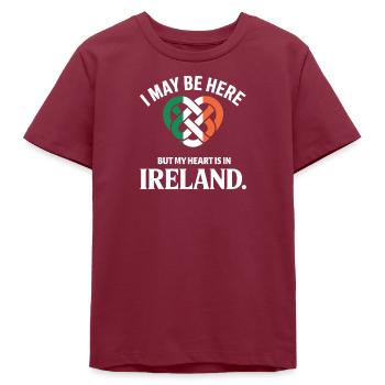 Fierté du Nœud Celtique du Cœur Irlandais - T-shirt ado bio Stanley/Stella - bordeaux - Devant