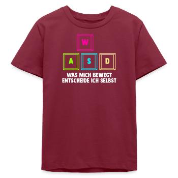 Gaming Computer Gamer Gaming Gamer - Teens Organic T-shirt by Stanley/Stella - burgundy - Front