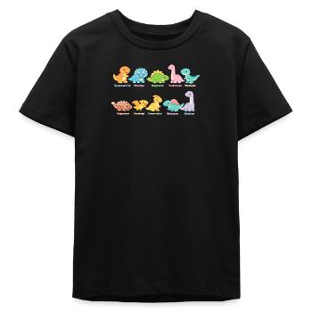 Bunte Dino-Truppe Niedliche Saurier - Teenager Organic T-Shirt Mini Creator von Stanley/Stella - Schwarz - Vorne