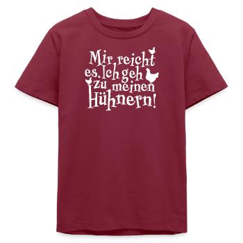 Fans de poulets - - Coq - Poussins - T-shirt ado bio Stanley/Stella - bordeaux - Devant