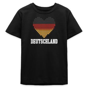 Deutschland Herz Farbverlauf - Teenager Organic T-Shirt Mini Creator von Stanley/Stella - Schwarz - Vorne