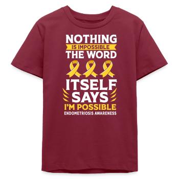 Endométriose - T-shirt ado bio Stanley/Stella - bordeaux - Devant