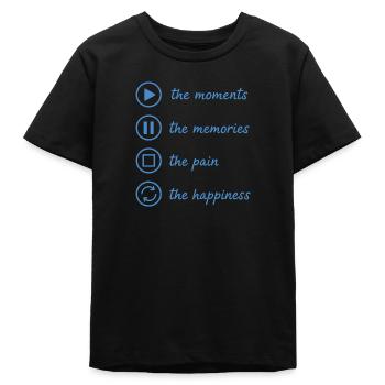 Pleine conscience, moments, souvenirs, bonheur - T-shirt ado bio Stanley/Stella - noir - Devant
