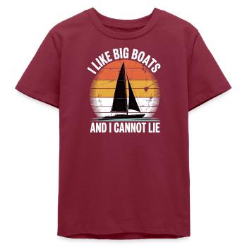 Régate Voile Chemise Voilier, Équipage de Yacht - T-shirt ado bio Stanley/Stella - bordeaux - Devant