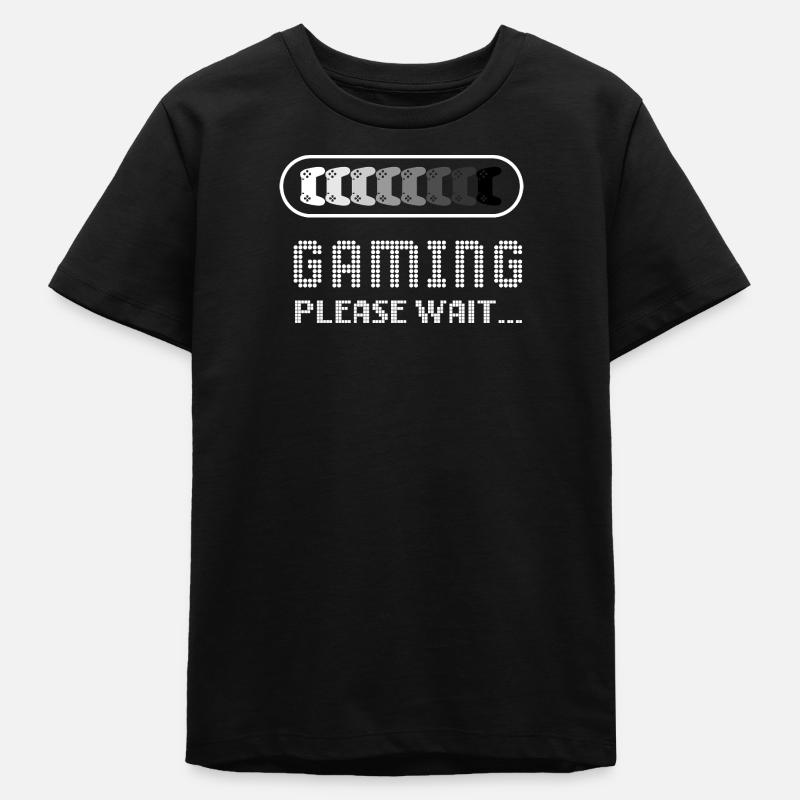 Gaming Please Wait – Funny Gamer Loading Tee - T-shirt ado bio Stanley/Stella - noir