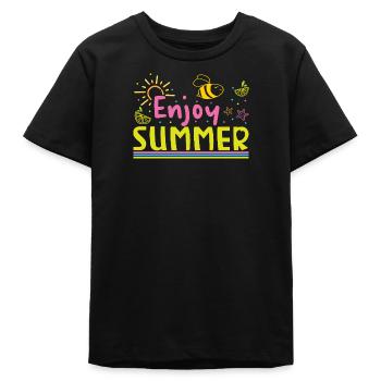 Profite de l’été - T-shirt ado bio Stanley/Stella - noir - Devant