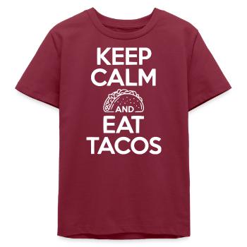 Keep Calm And Eat Tacos - Teens Organic T-shirt by Stanley/Stella - burgundy - Front