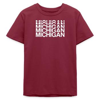 Michigan Raster Blockdesign - Teenager Organic T-Shirt Mini Creator von Stanley/Stella - Burgunderrot - Vorne