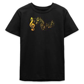 Musical notes - Teens Organic T-shirt by Stanley/Stella - black - Front