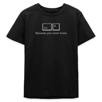 Ctrl S Shirt – Save It Nerd Humor for Developers - Teenager Organic T-Shirt Mini Creator von Stanley/Stella - Schwarz - Vorne