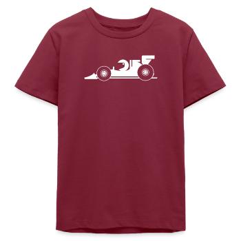 Équipe de voiture de course de bande dessinée de dessin animé de voiture de course de voiture de course de voiture - T-shirt ado bio Stanley/Stella - bordeaux - Devant