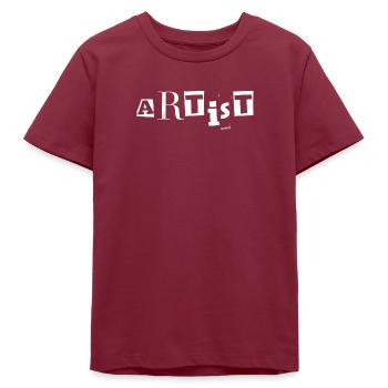 Artist Typography - Teens Organic T-shirt by Stanley/Stella - burgundy - Front