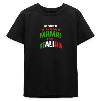 Accent italien italien Maman italienne - T-shirt ado bio Stanley/Stella - noir - Devant