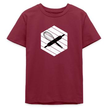 Gebäck Gebäck Gebäck Gebäck Logo - Teenager Organic T-Shirt Mini Creator von Stanley/Stella - Burgunderrot - Vorne