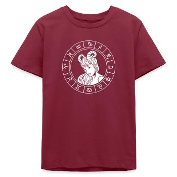 Sternzeichen Widder - Teenager Organic T-Shirt Mini Creator von Stanley/Stella - Burgunderrot - Vorne