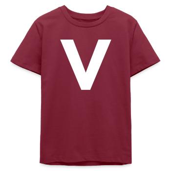 V - Teens Organic T-shirt by Stanley/Stella - burgundy - Front