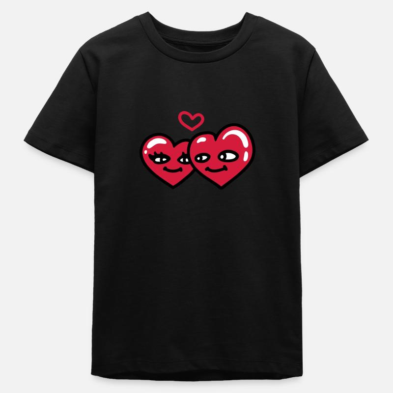 hearts in love - Teens Organic T-shirt by Stanley/Stella - black