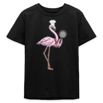 Flamingo Koch Pfanne Kochen - Teenager Organic T-Shirt Mini Creator von Stanley/Stella - Schwarz - Vorne
