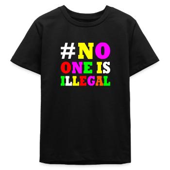 No one is illegal - T-shirt ado bio Stanley/Stella - noir - Devant