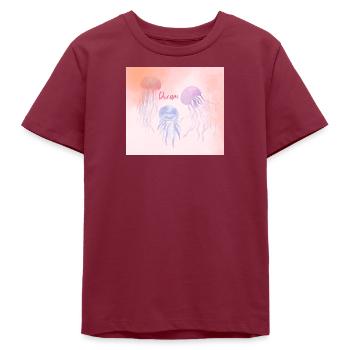 Pastelltraum Quallen - Teenager Organic T-Shirt Mini Creator von Stanley/Stella - Burgunderrot - Vorne