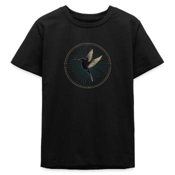 Colibri avec des étoiles - T-shirt ado bio Stanley/Stella - noir - Devant