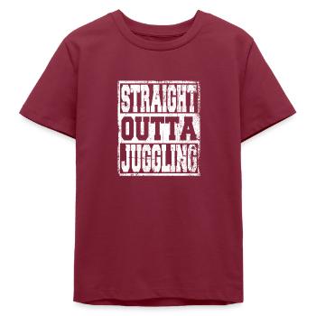 Jongler en disant drôle - T-shirt ado bio Stanley/Stella - bordeaux - Devant