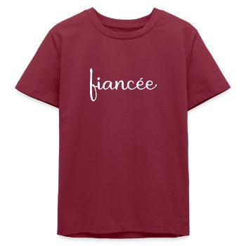 Fiancée Assorti Fiançailles Mariage Lune de miel - T-shirt ado bio Stanley/Stella - bordeaux - Devant