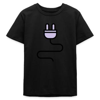 Câble d'alimentation, fiche - T-shirt ado bio Stanley/Stella - noir - Devant